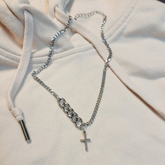 Two type of chain with cross Necklace - Picture 3 of 3
